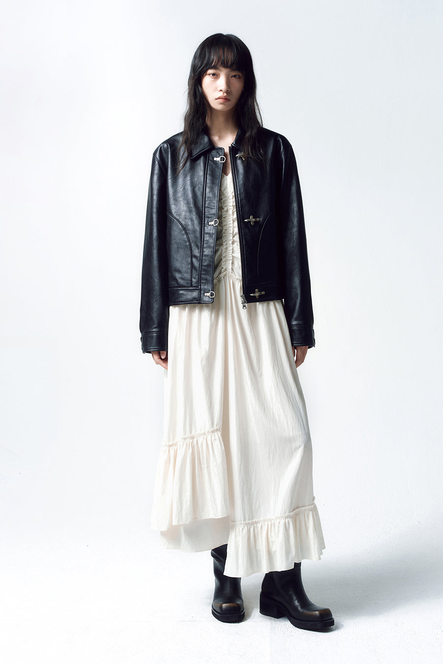 Insilence - Vintage Frill Maxi Dress (Cream) product image 7 | TRAB K-Fashion Australia
