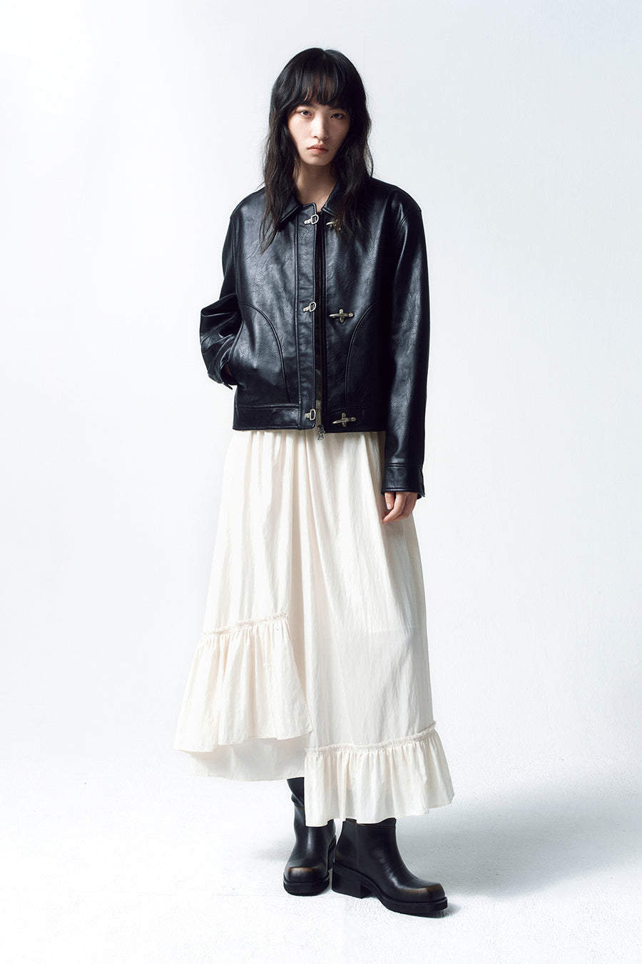 Insilence - Vintage Frill Maxi Dress (Cream) product image 8 | TRAB K-Fashion Australia