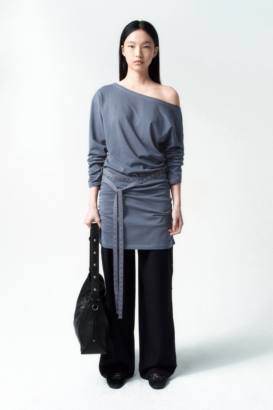 Insilence - Belted Jersey One-Piece (Blue) product image 1 | TRAB K-Fashion Australia