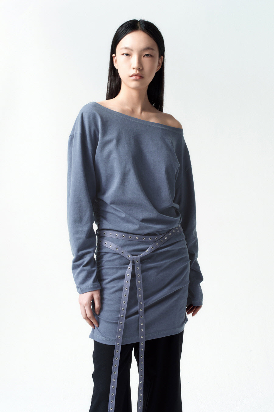 Insilence - Belted Jersey One-Piece (Blue) product image 4 | TRAB K-Fashion Australia
