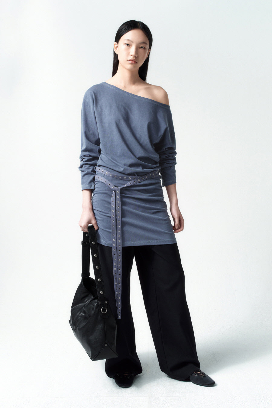 Insilence - Belted Jersey One-Piece (Blue) product image 5 | TRAB K-Fashion Australia
