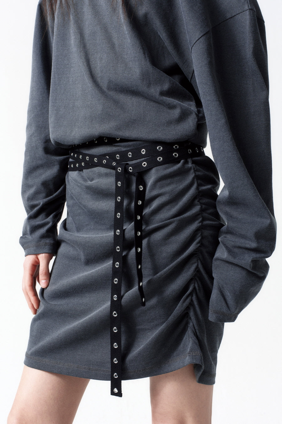 Insilence - Belted Jersey One-Piece (Charcoal) product image 3 | TRAB K-Fashion Australia
