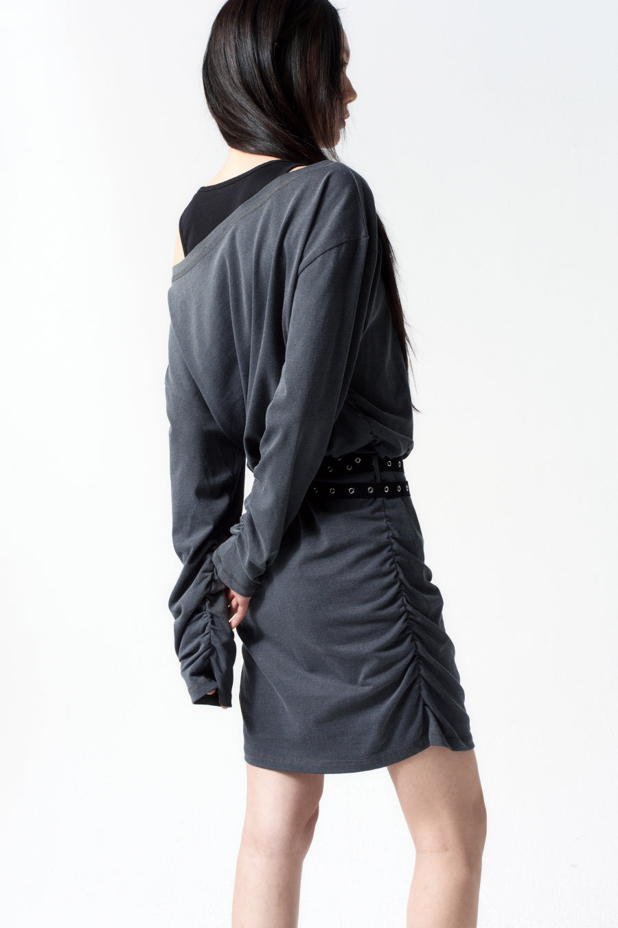 Insilence - Belted Jersey One-Piece (Charcoal) product image 6 | TRAB K-Fashion Australia