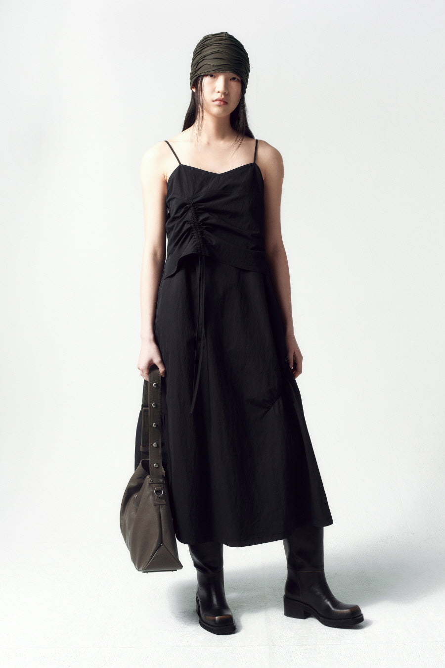 Insilence - Parachute Shirring One Piece (Black) product image 1 | TRAB K-Fashion Australia