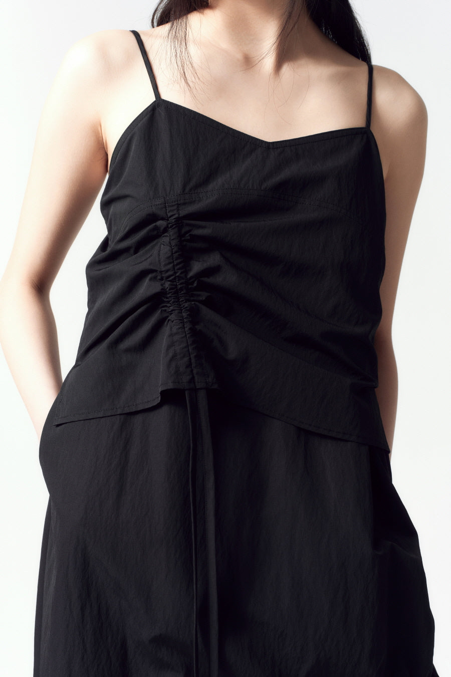 Insilence - Parachute Shirring One Piece (Black) product image 2 | TRAB K-Fashion Australia
