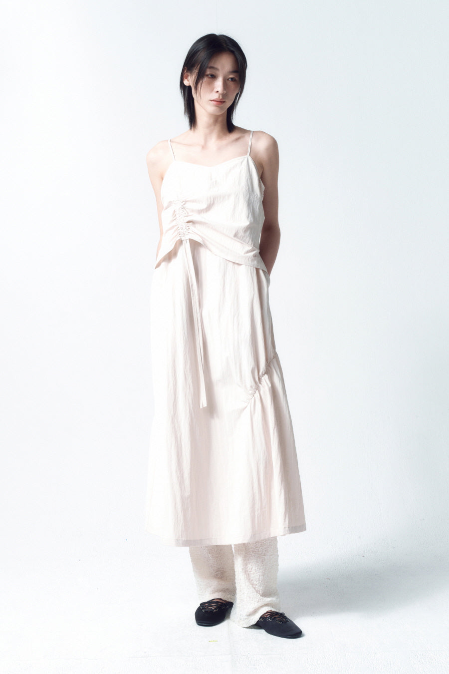Insilence - Parachute Shirring One Piece (Cream) product image 1 | TRAB K-Fashion Australia