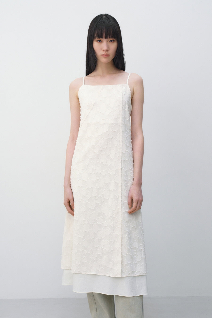 Insilence - Textured Jacquard Dress (Ivory) product image 2 | TRAB K-Fashion Australia