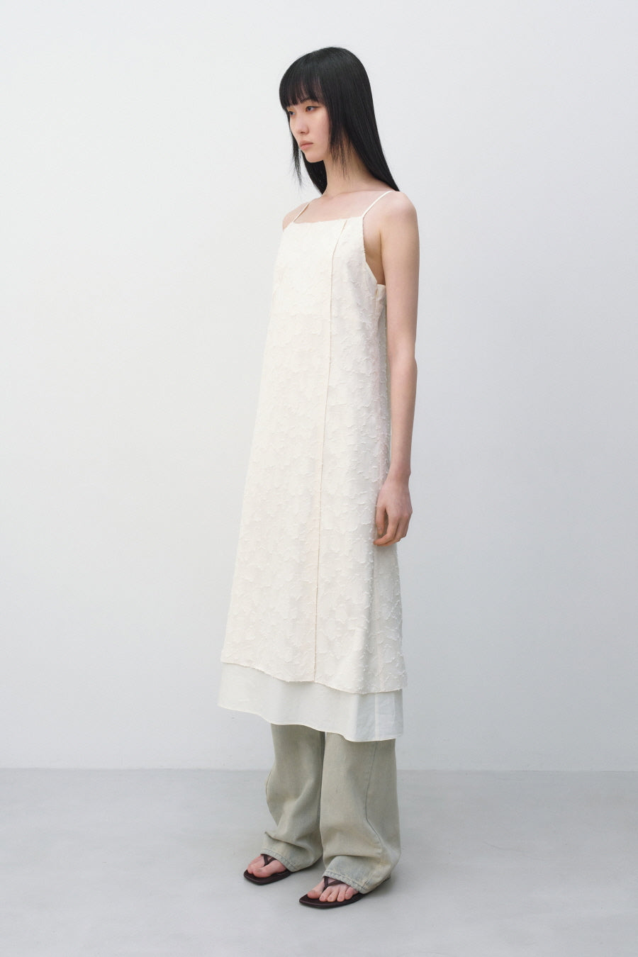 Insilence - Textured Jacquard Dress (Ivory) product image 4 | TRAB K-Fashion Australia