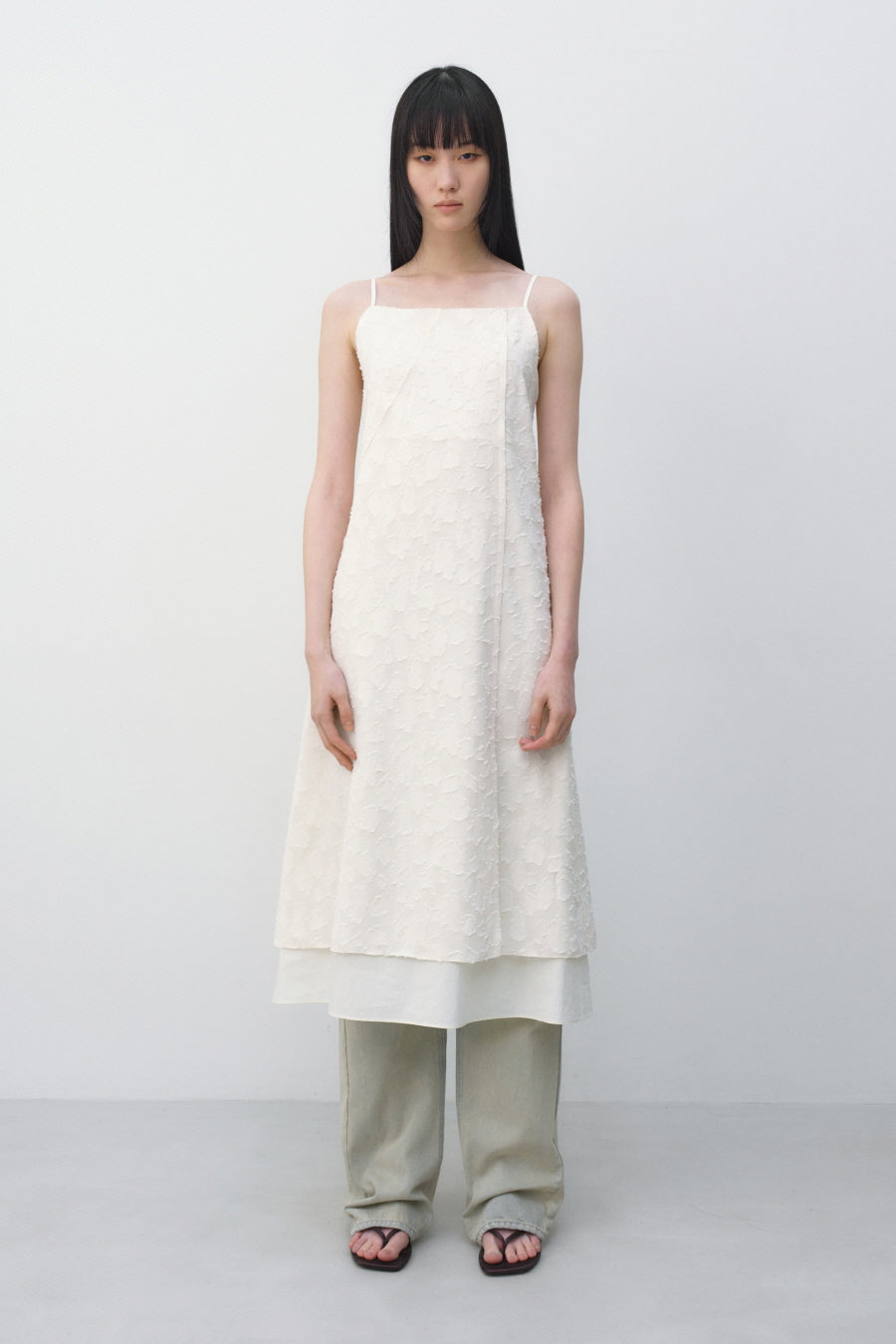 Insilence - Textured Jacquard Dress (Ivory) product image 6 | TRAB K-Fashion Australia