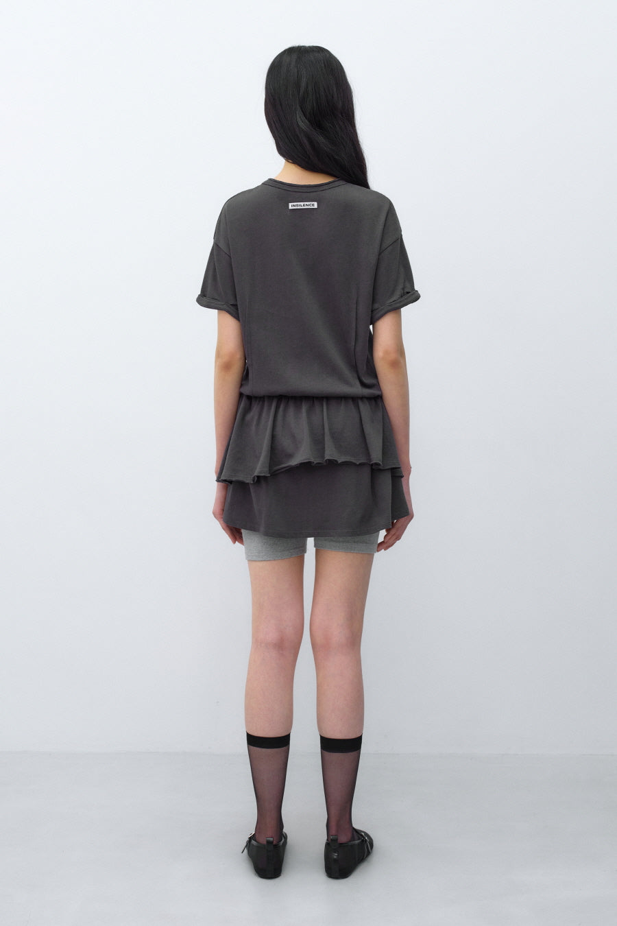Insilence - Linen Cotton Layered Dress (Charcoal) product image 5 | TRAB K-Fashion Australia