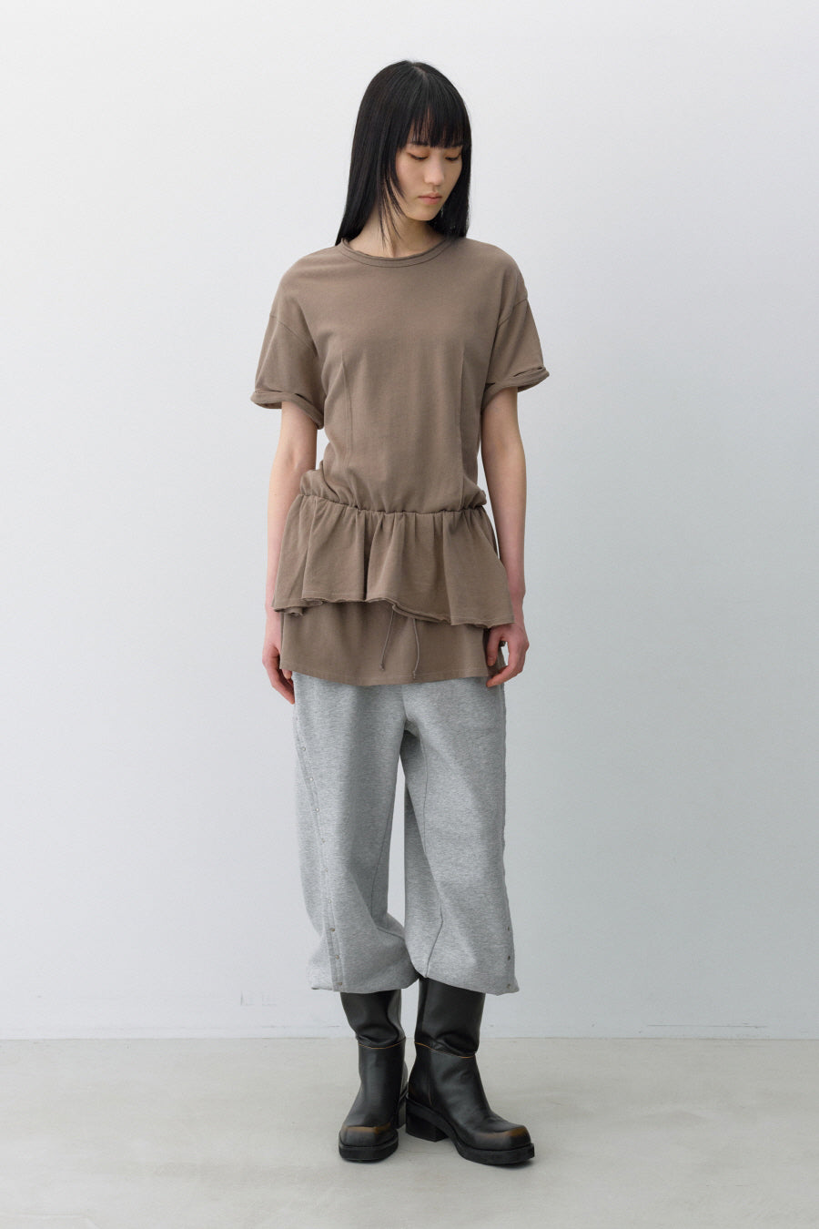 Insilence - Linen Cotton Layered Dress (Khaki Brown) product image 4 | TRAB K-Fashion Australia