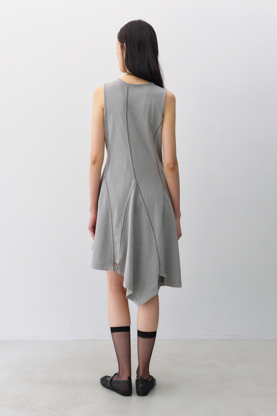 Insilence - Cotton Dyed Henley Neck Dress (Washed Beige) product image 4 | TRAB K-Fashion Australia