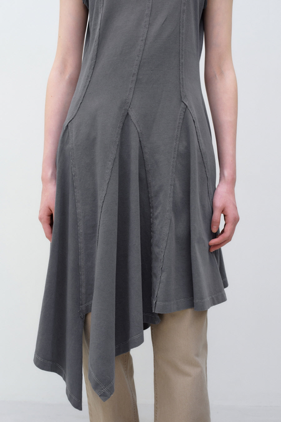 Insilence - Cotton Dyed Henley Neck Dress (Washed Charcoal) product image 4 | TRAB K-Fashion Australia