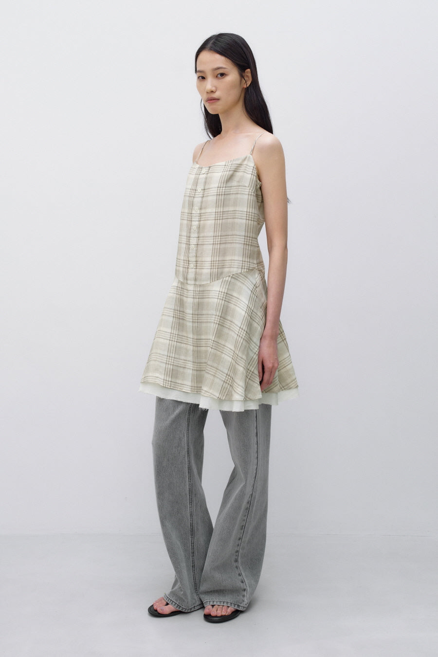 Insilence - Check Mini Dress (Beige) product image 1 | TRAB K-Fashion Australia