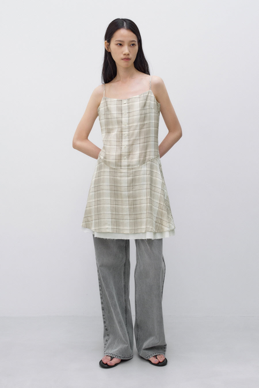 Insilence - Check Mini Dress (Beige) product image 5 | TRAB K-Fashion Australia