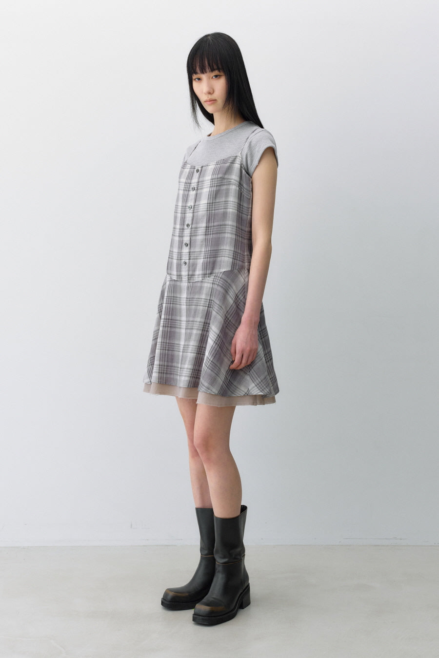 Insilence - Check Mini Dress (Grey) product image 3 | TRAB K-Fashion Australia