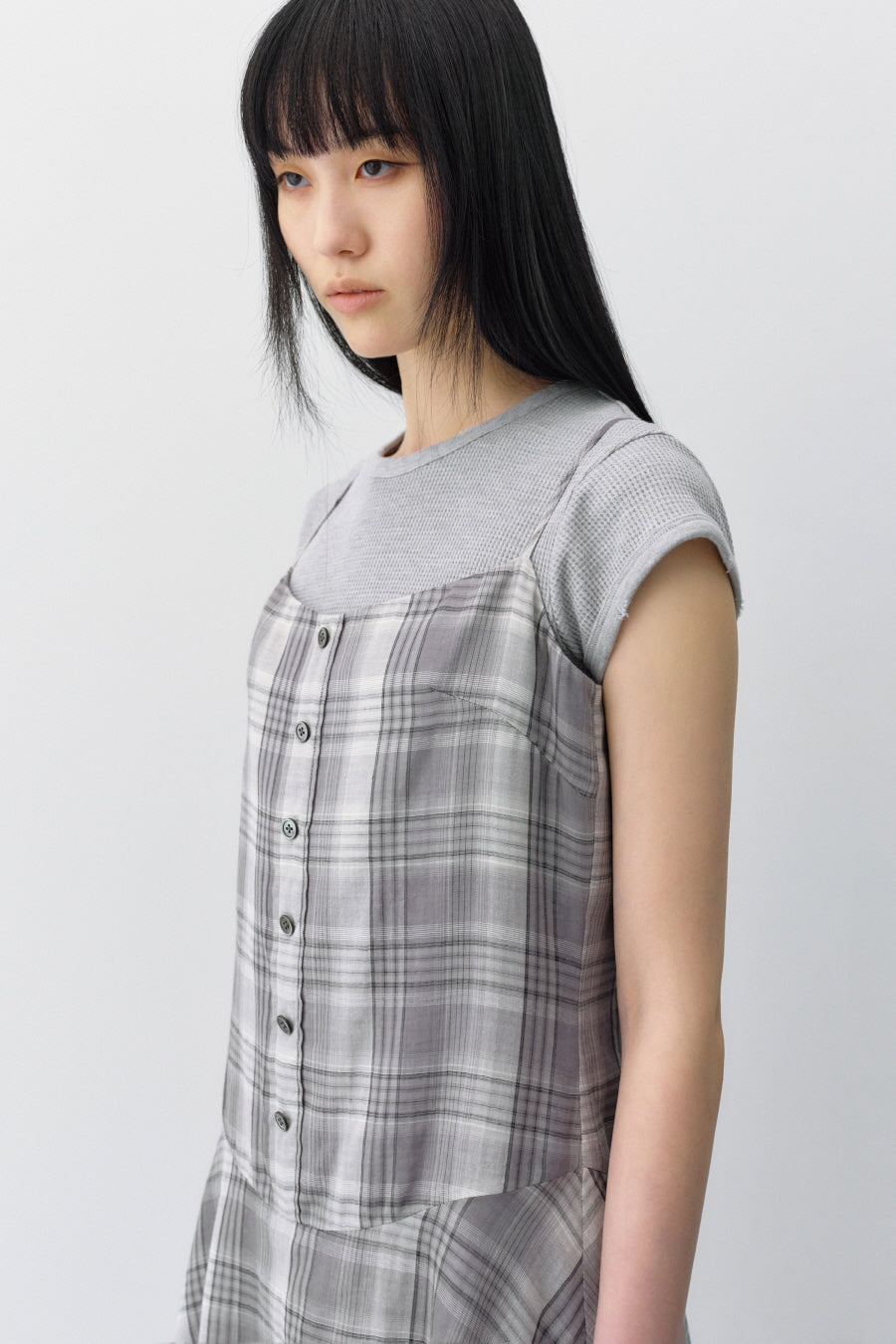 Insilence - Check Mini Dress (Grey) product image 4 | TRAB K-Fashion Australia