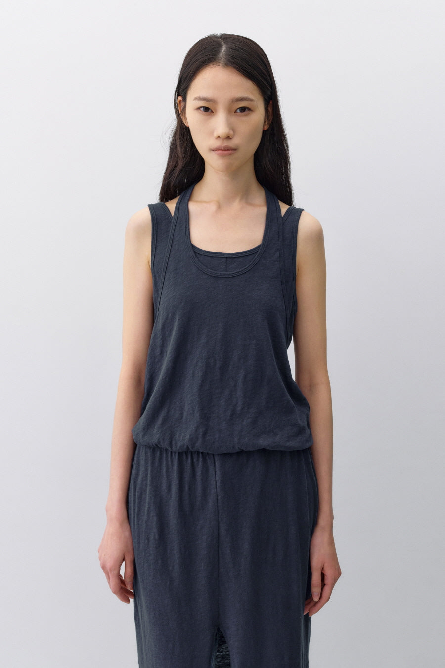Insilence - Knit-like Layered Dress (Dark Blue) product image 3 | TRAB K-Fashion Australia