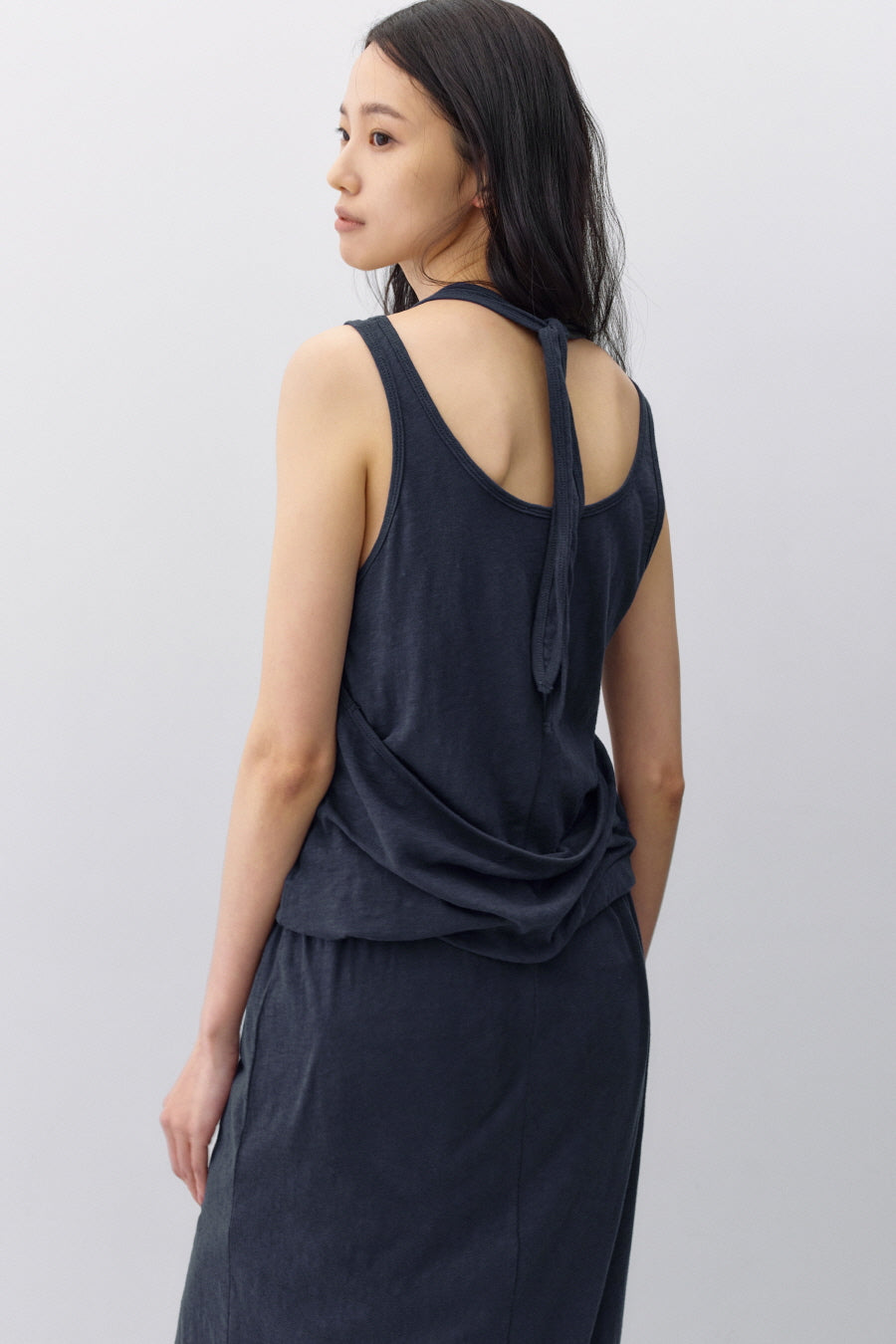 Insilence - Knit-like Layered Dress (Dark Blue) product image 4 | TRAB K-Fashion Australia