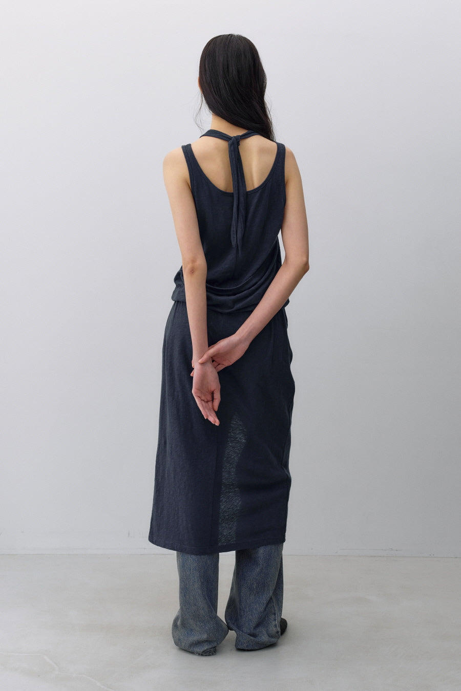 Insilence - Knit-like Layered Dress (Dark Blue) product image 5 | TRAB K-Fashion Australia