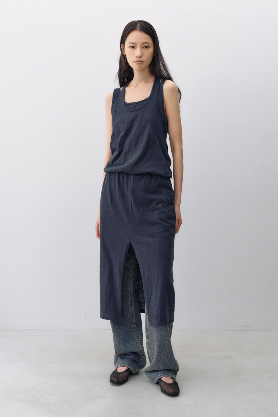Insilence - Knit-like Layered Dress (Dark Blue) product image 6 | TRAB K-Fashion Australia