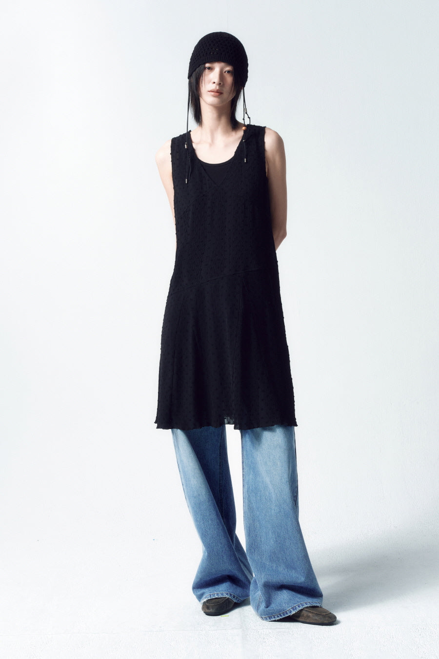 Insilence - Vintage Textured One-Piece (Black) product image 1 | TRAB K-Fashion Australia