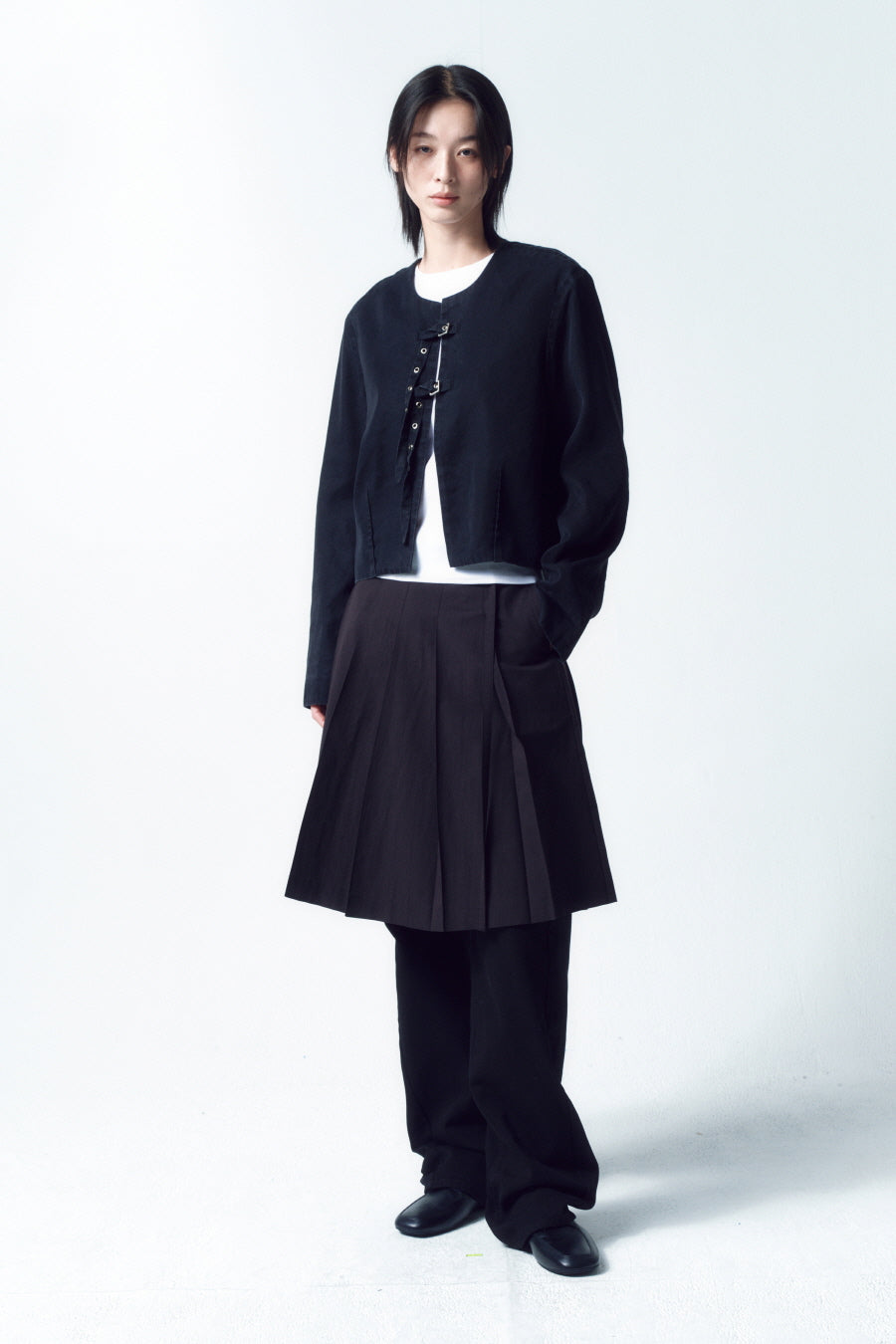 Insilence - Washed Strap Jacket (Washed Black) product image 2 | TRAB K-Fashion Australia