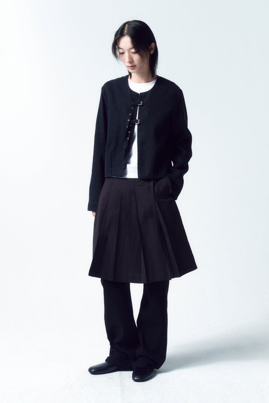 Insilence - Washed Strap Jacket (Washed Black) product image 3 | TRAB K-Fashion Australia