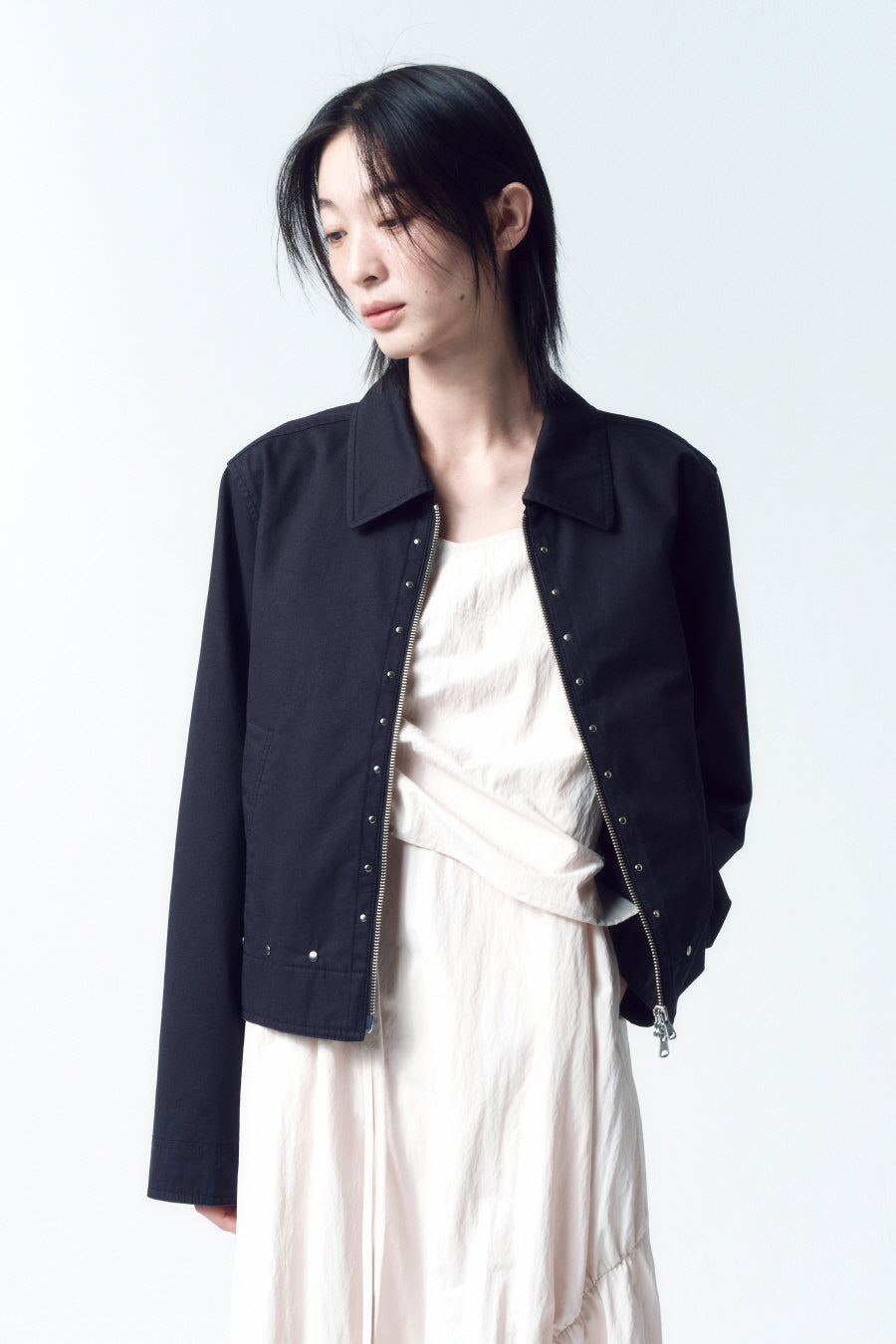 Insilence - Cotton Stud Jacket (Black) product image 1 | TRAB K-Fashion Australia