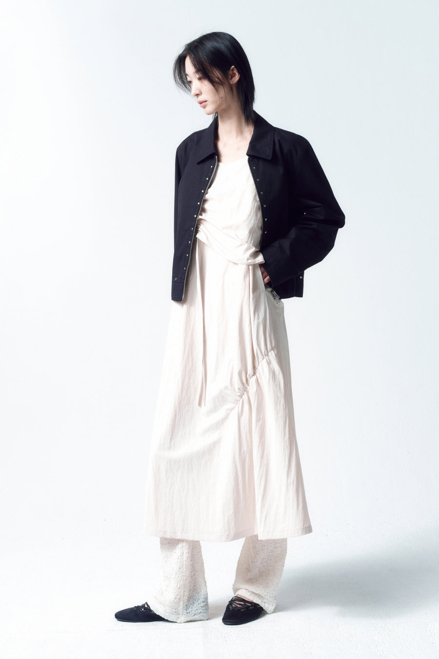 Insilence - Cotton Stud Jacket (Black) product image 6 | TRAB K-Fashion Australia