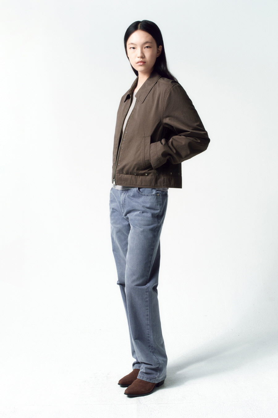 Insilence - Cotton Studded Jacket (Brown) product image 4 | TRAB K-Fashion Australia