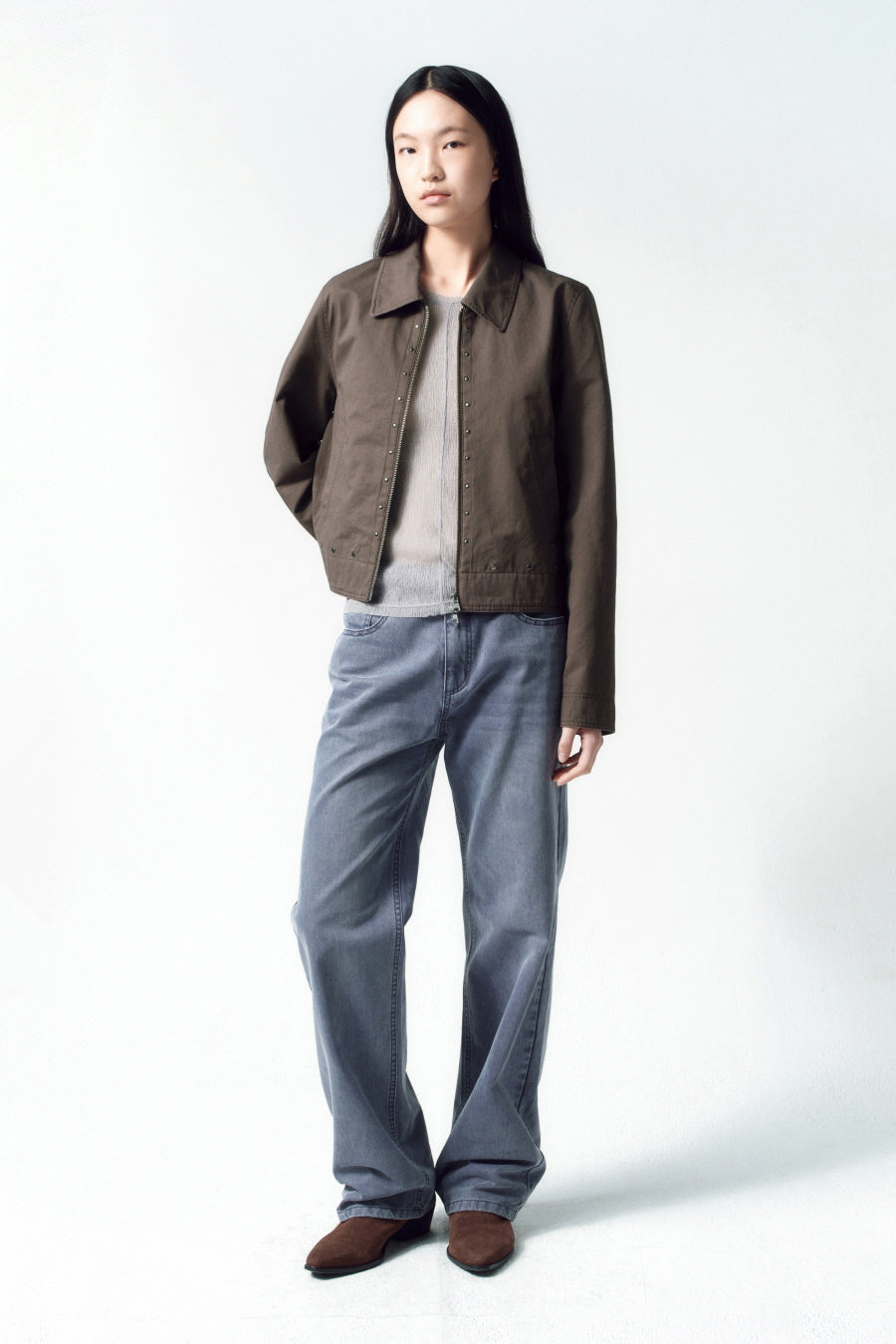 Insilence - Cotton Studded Jacket (Brown) product image 6 | TRAB K-Fashion Australia
