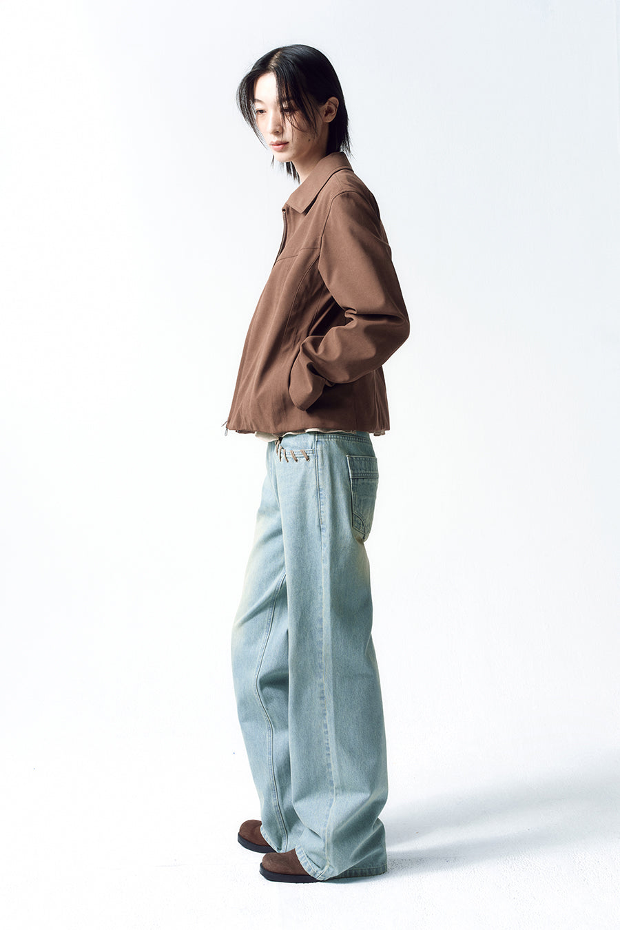 Insilence - Vintage Faux Suede Jacket (Brown) product image 2 | TRAB K-Fashion Australia