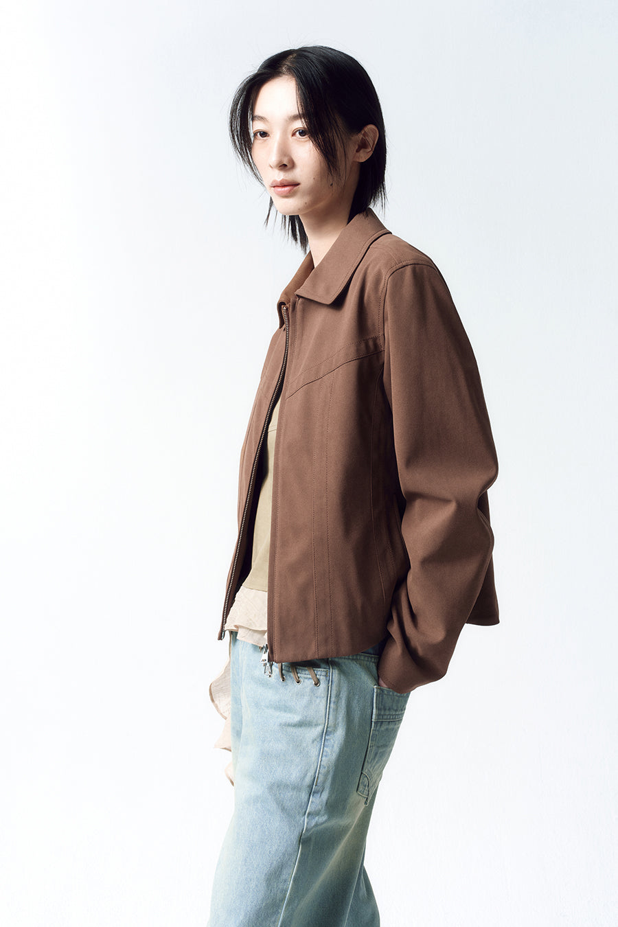 Insilence - Vintage Faux Suede Jacket (Brown) product image 4 | TRAB K-Fashion Australia