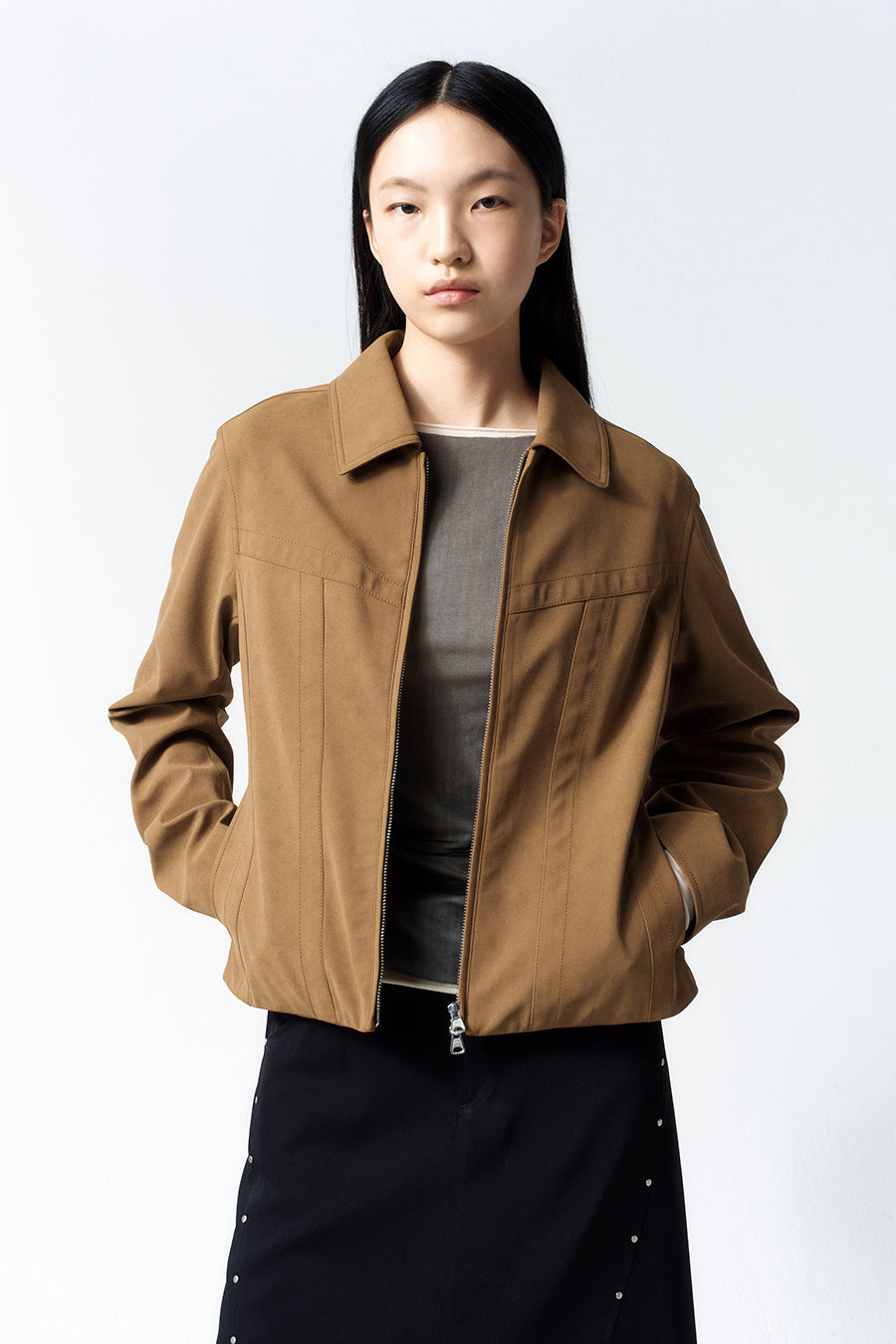 Insilence - Vintage Faux Suede Jacket (Camel) product image 4 | TRAB K-Fashion Australia