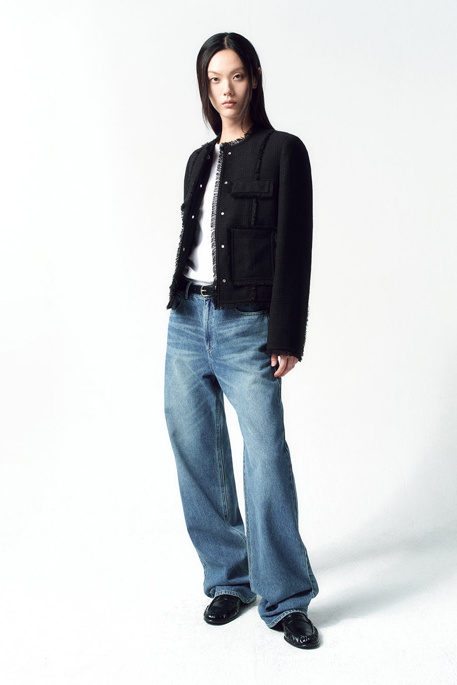 Insilence - Studded tweed jacket (Black) product image 2 | TRAB K-Fashion Australia