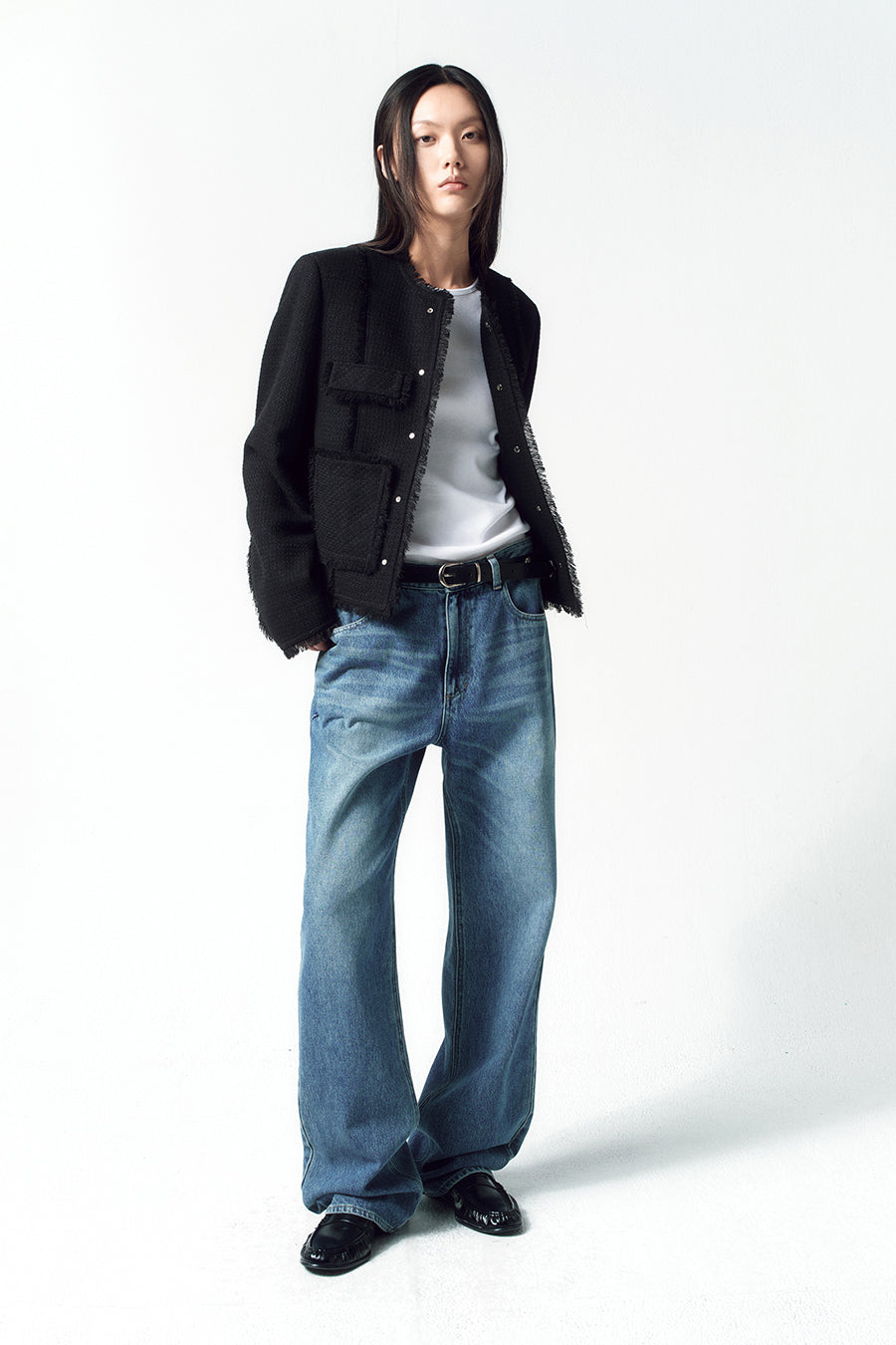Insilence - Studded tweed jacket (Black) product image 3 | TRAB K-Fashion Australia