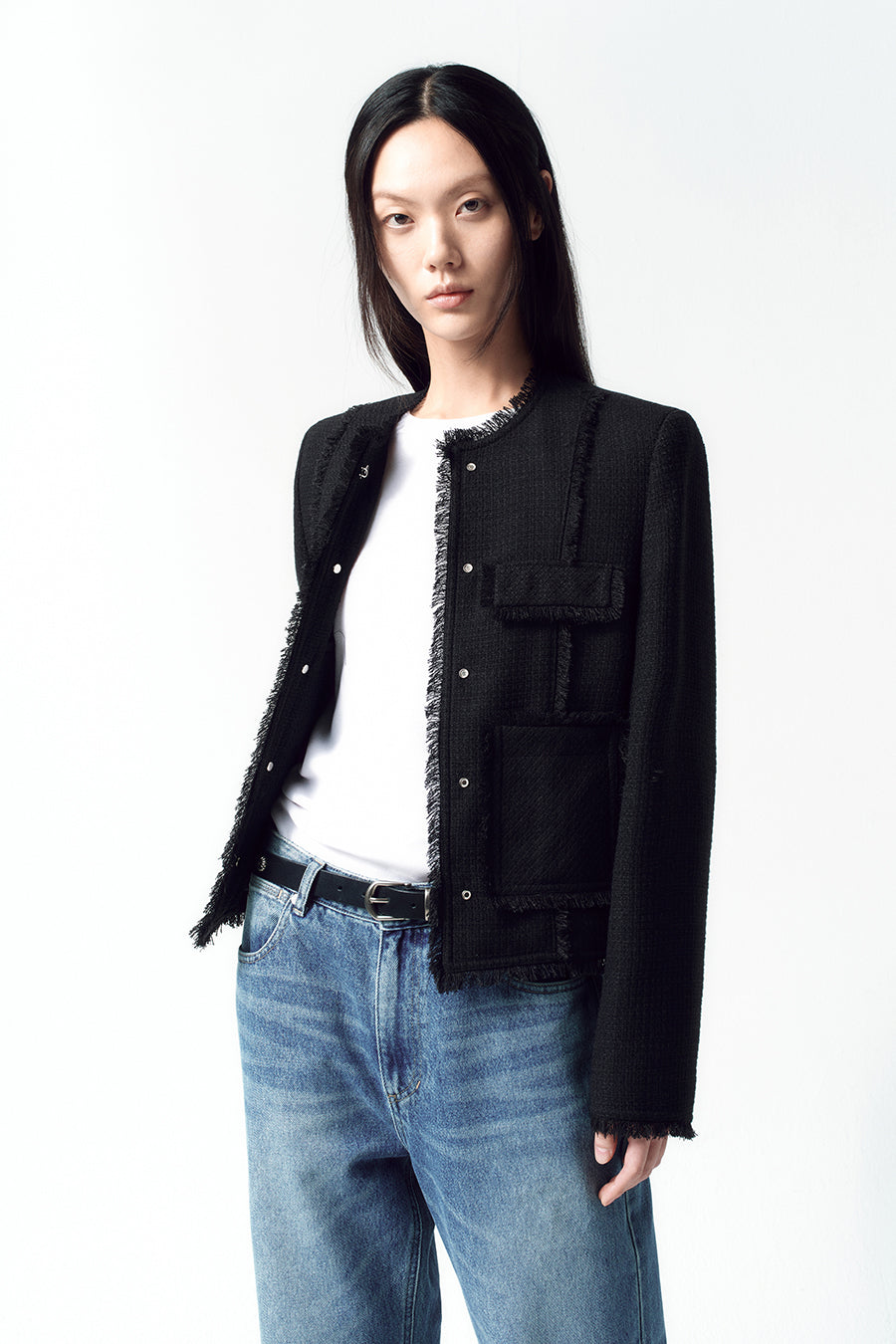 Insilence - Studded tweed jacket (Black) product image 4 | TRAB K-Fashion Australia