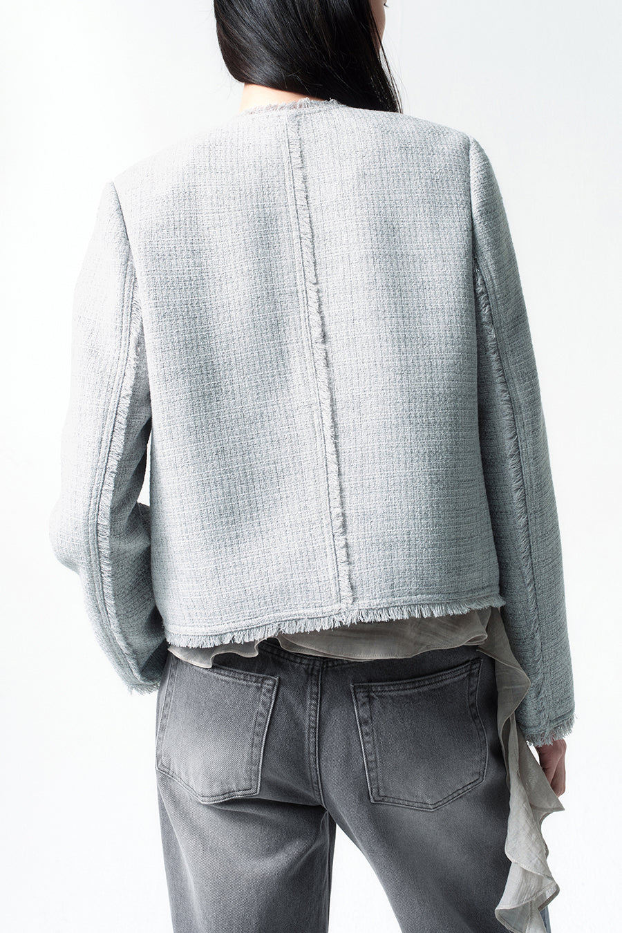 Insilence - Stud Tweed Jacket (Pale Blue) product image 4 | TRAB K-Fashion Australia
