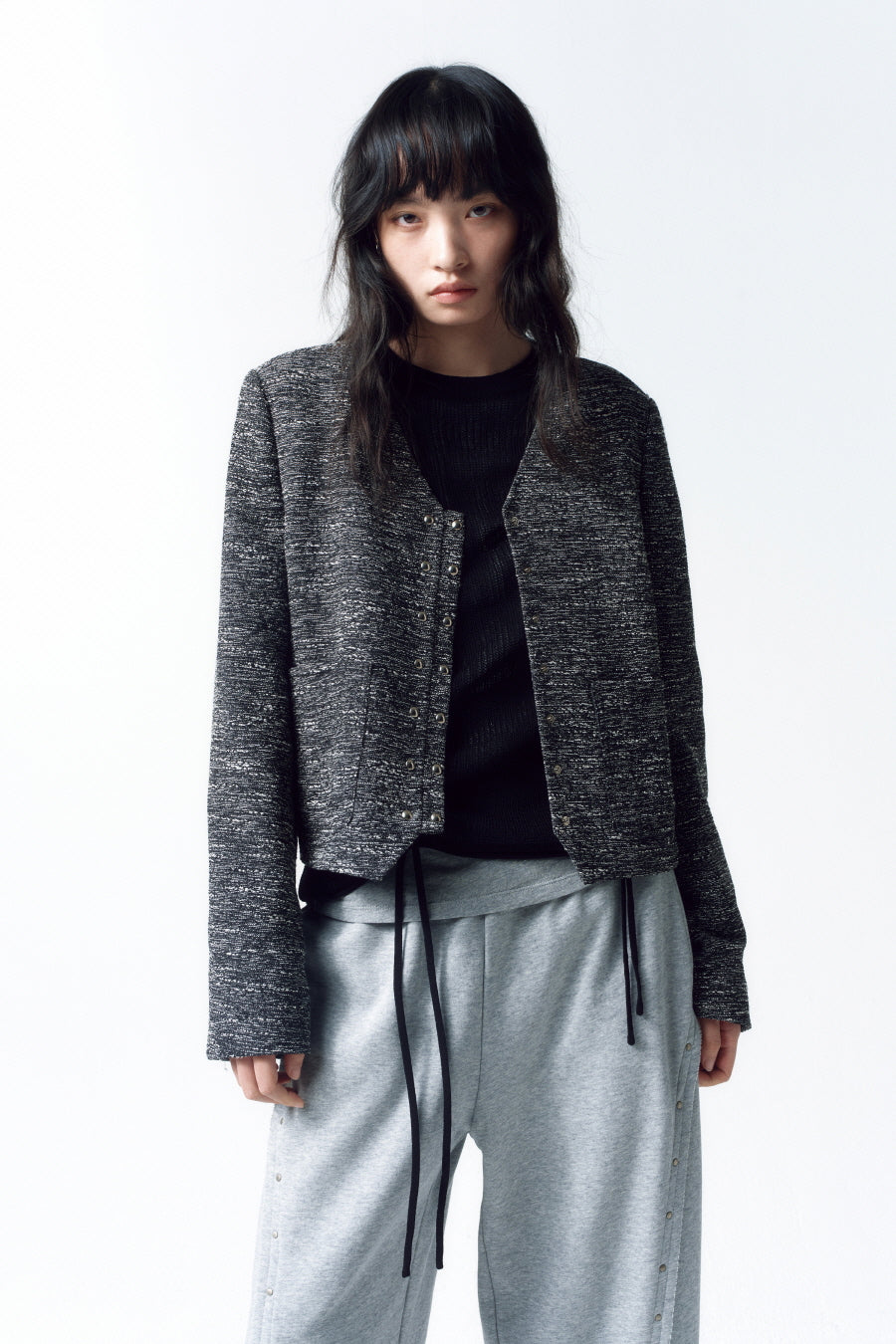 Insilence - Snap Detail Tweed Jacket (Multi) product image 6 | TRAB K-Fashion Australia