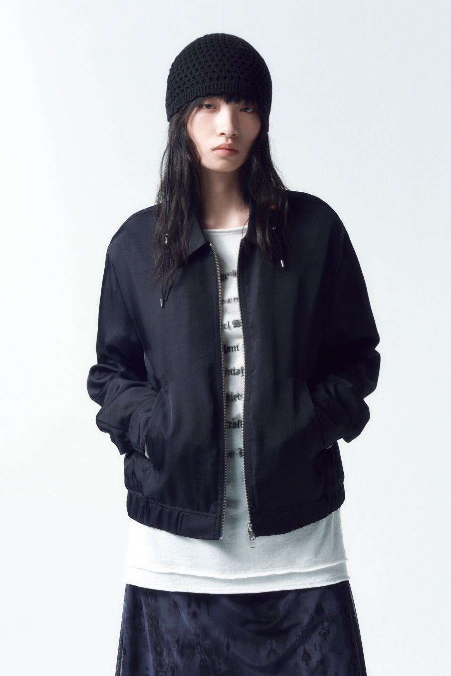 Insilence - Minimal Satin Jumper (Black) product image 1 | TRAB K-Fashion Australia