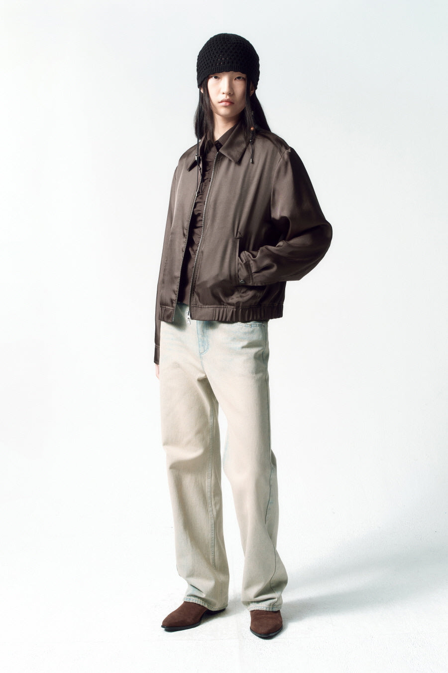 Insilence - Minimal Satin Jumper (Brown) product image 1 | TRAB K-Fashion Australia