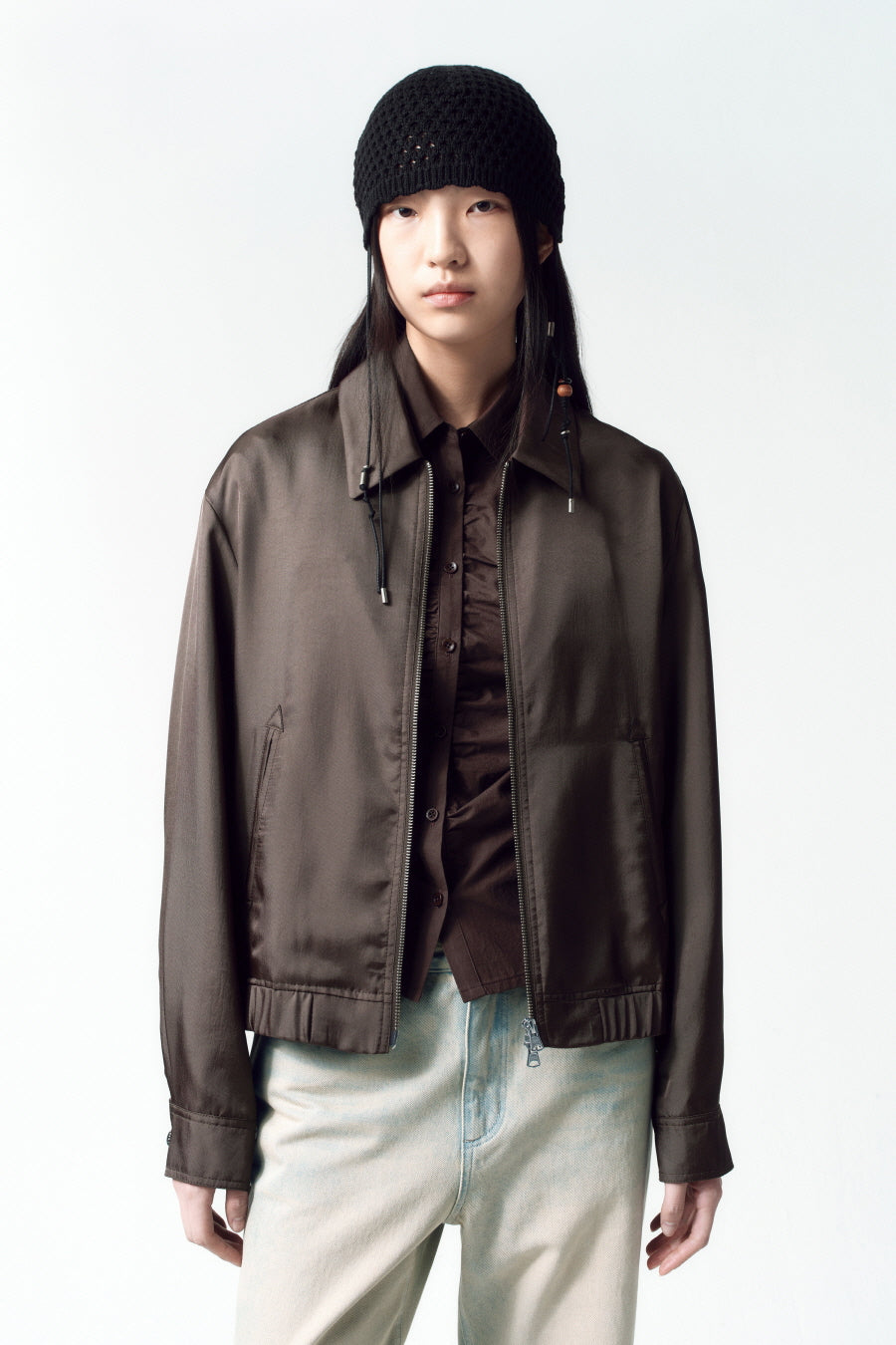 Insilence - Minimal Satin Jumper (Brown) product image 3 | TRAB K-Fashion Australia