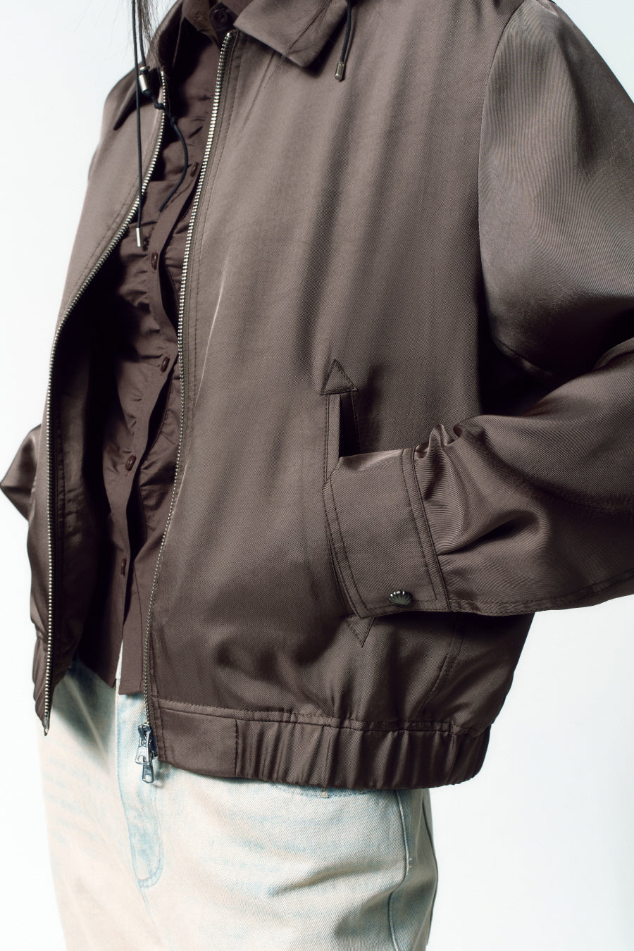 Insilence - Minimal Satin Jumper (Brown) product image 4 | TRAB K-Fashion Australia