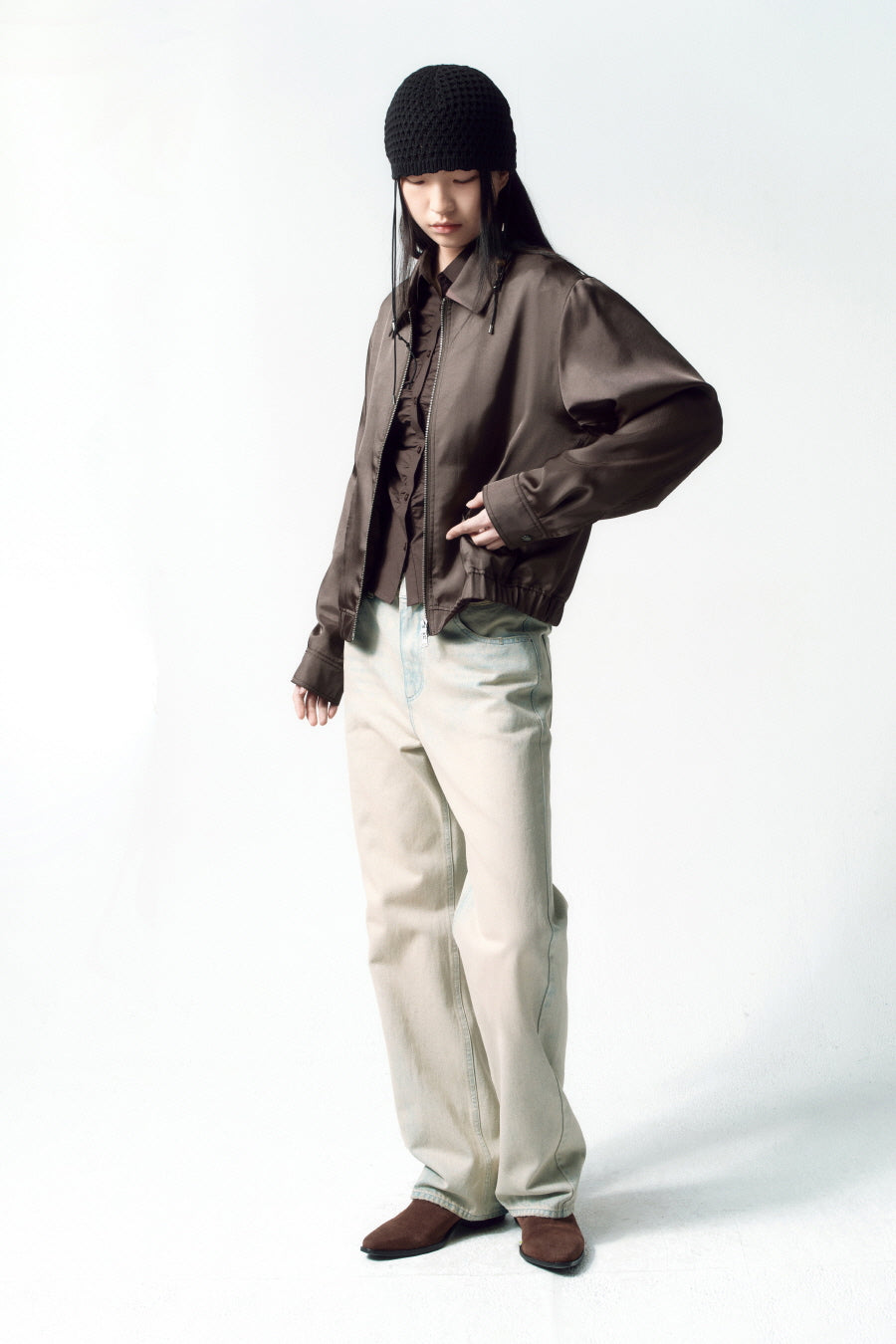 Insilence - Minimal Satin Jumper (Brown) product image 5 | TRAB K-Fashion Australia