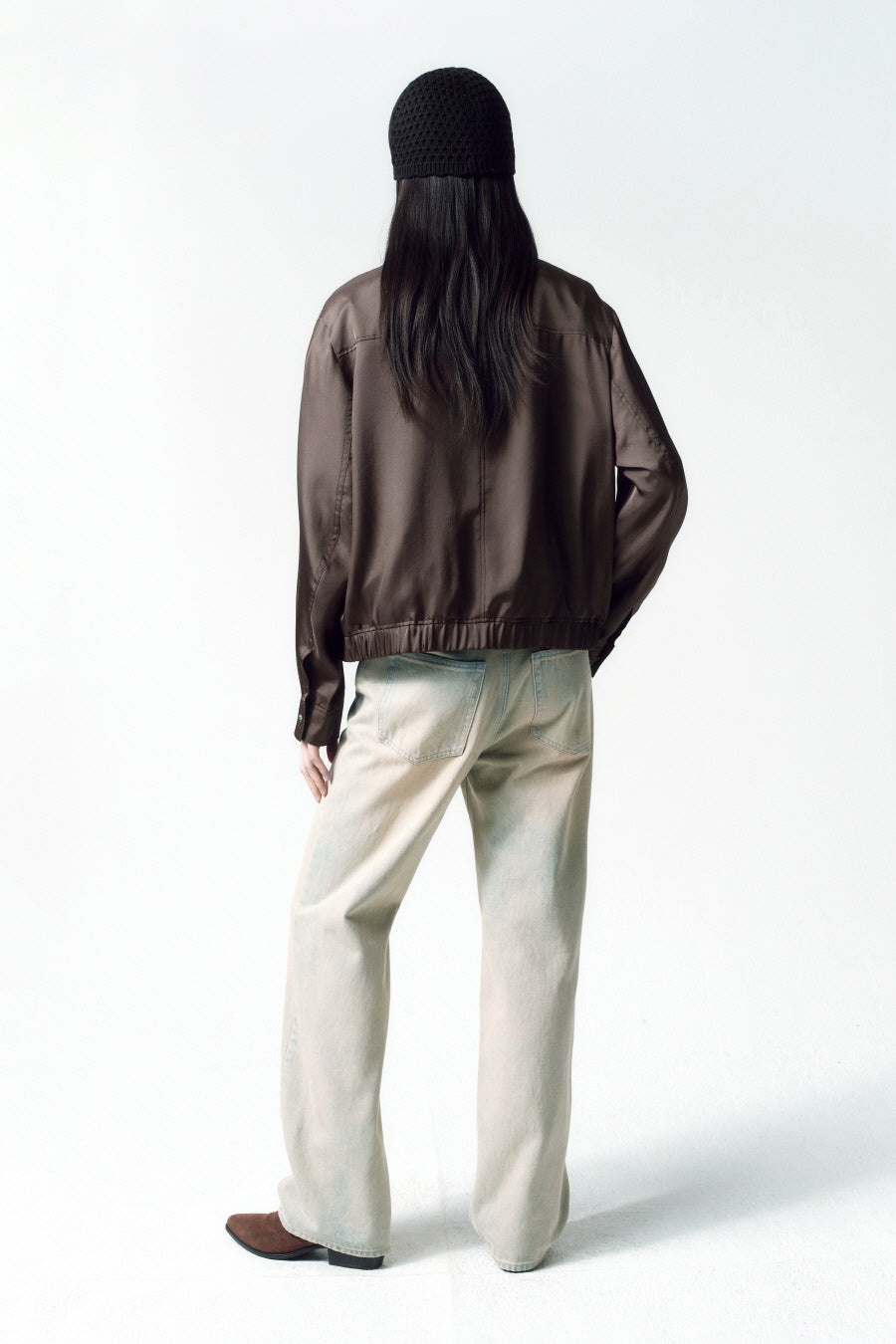 Insilence - Minimal Satin Jumper (Brown) product image 6 | TRAB K-Fashion Australia