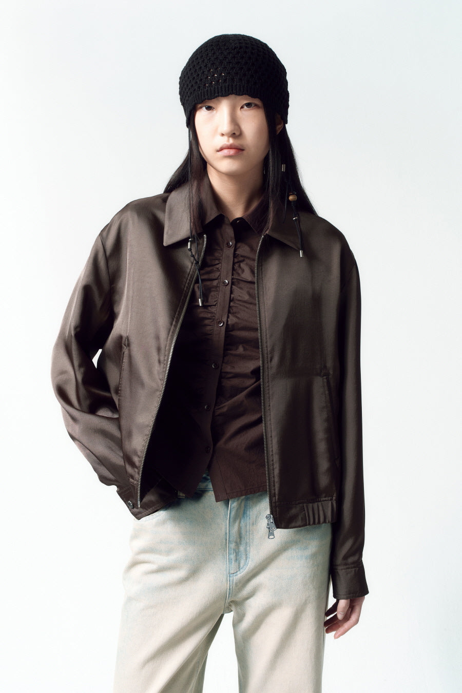 Insilence - Minimal Satin Jumper (Brown) product image 7 | TRAB K-Fashion Australia