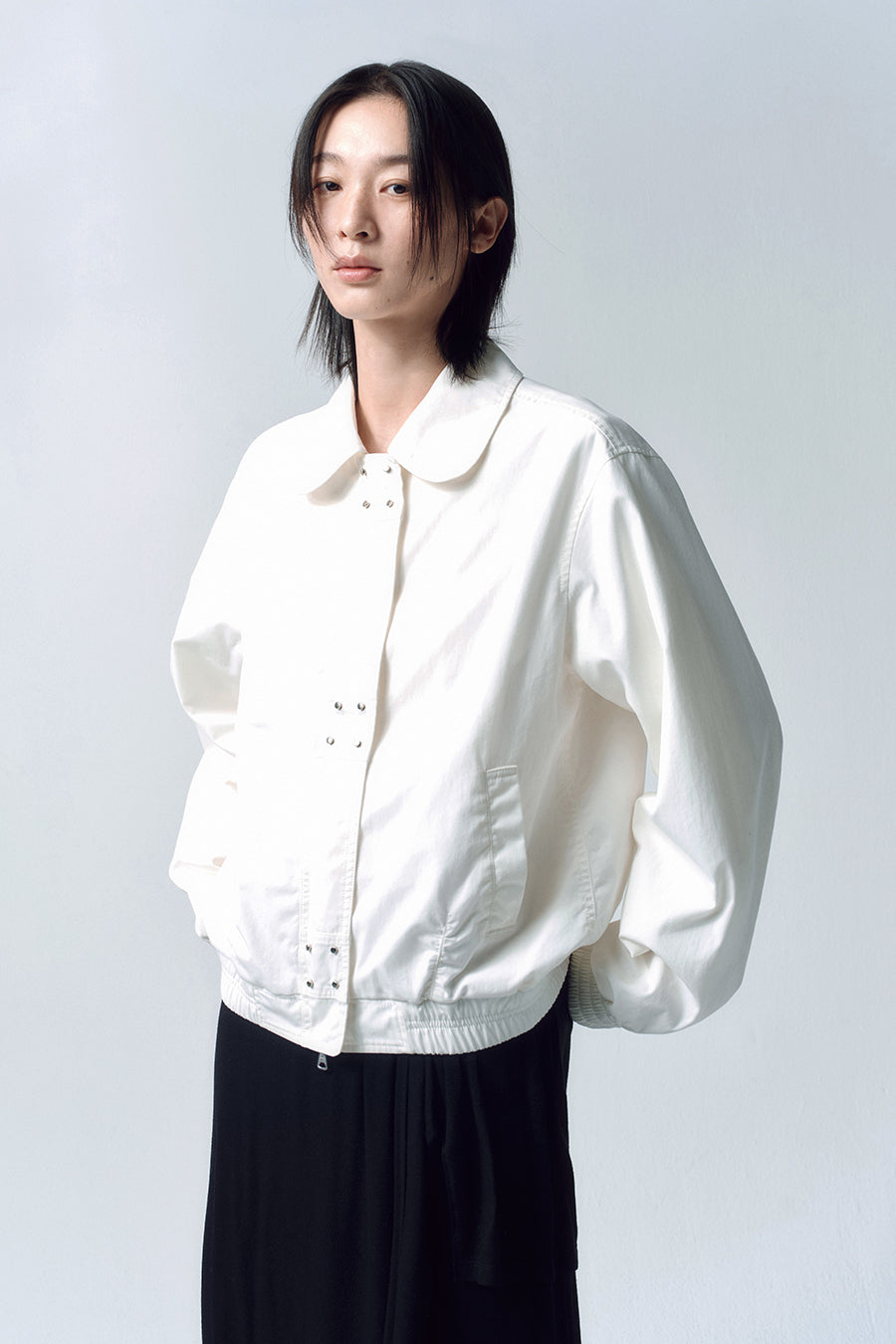 Insilence - Washed Cotton Studded Jumper (White) product image 1 | TRAB K-Fashion Australia