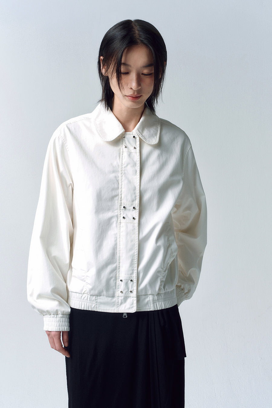 Insilence - Washed Cotton Studded Jumper (White) product image 2 | TRAB K-Fashion Australia