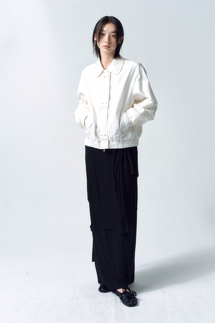 Insilence - Washed Cotton Studded Jumper (White) product image 4 | TRAB K-Fashion Australia